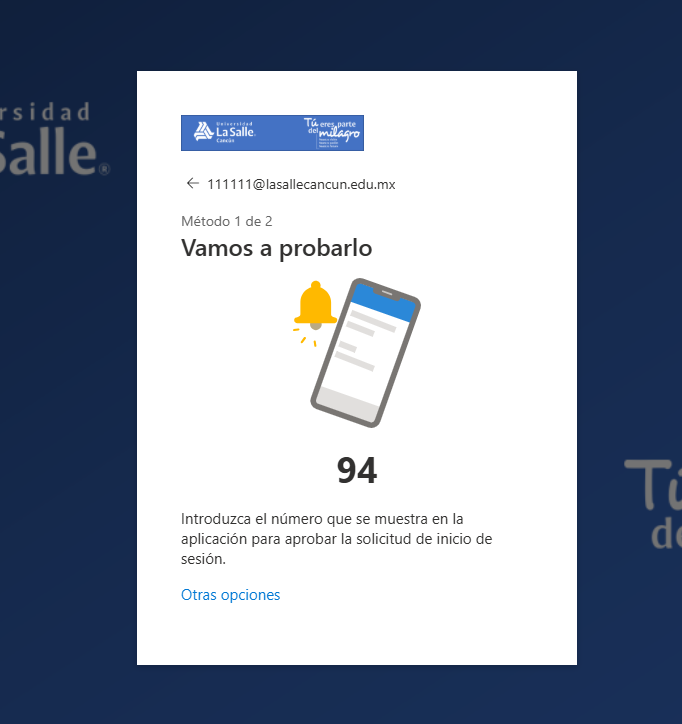 Pantalla Vamos a probarlo mostrando el número 94